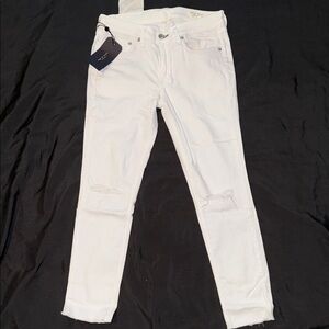 rag & bone Distressed White Skinny Jeans